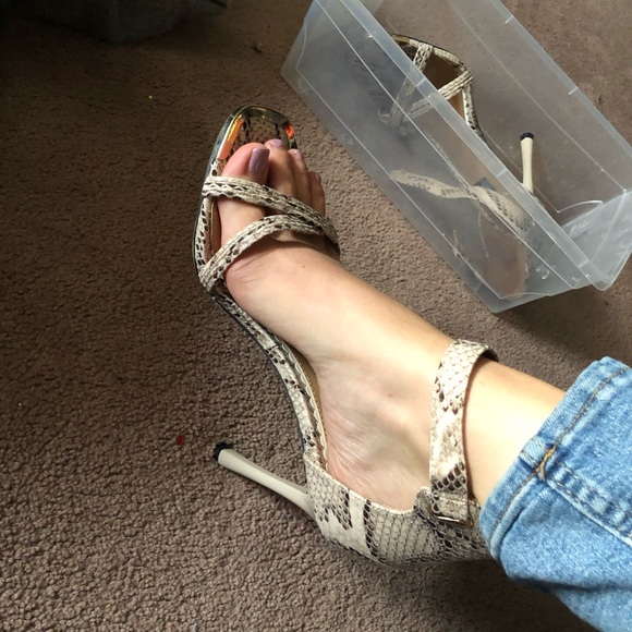 River Island Snakeskin Heels - Picture 2 of 9